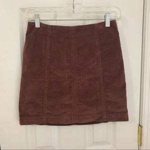 Free People Brown Modern Femme Corduroy Skirt
